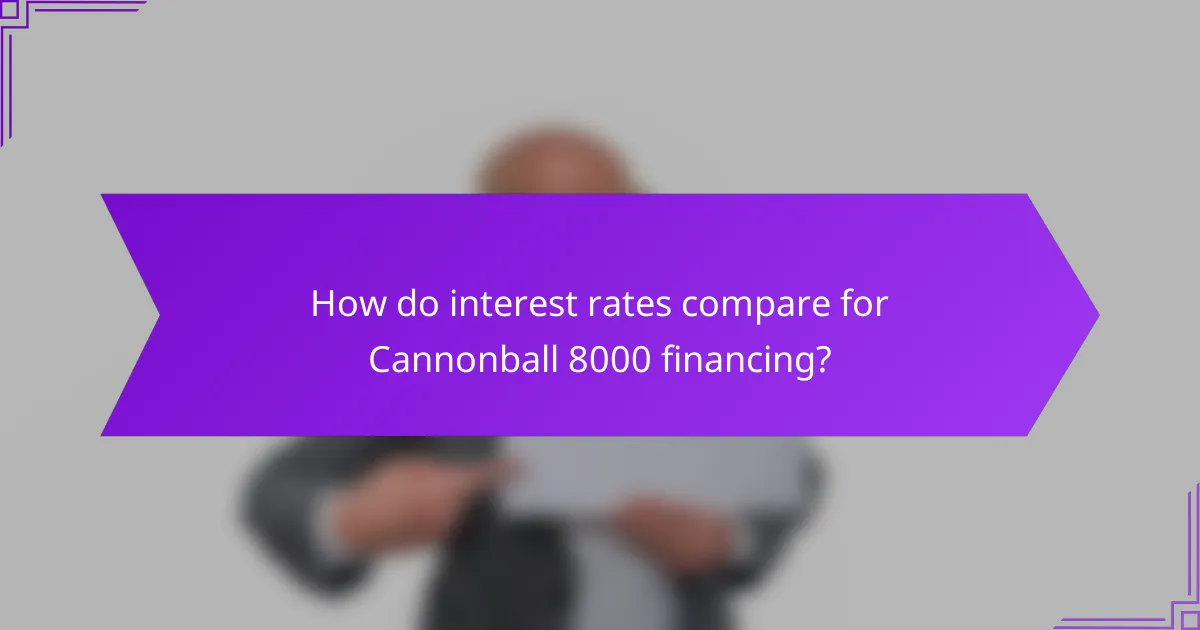 How do interest rates compare for Cannonball 8000 financing?