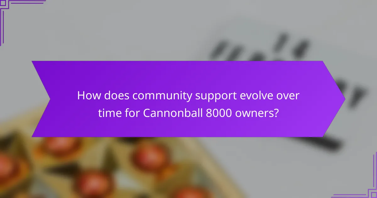 How does community support evolve over time for Cannonball 8000 owners?
